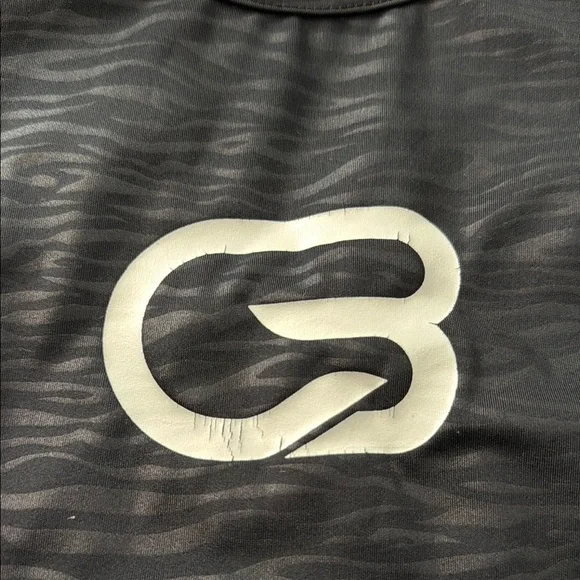 Black Zebra Print Sports Bra with Cyclebar Logo - Picture 2 of 3